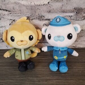 Octonauts Kwazii & Captain Barnacles Plush 8" Stuffed Character Toy Animals EUC